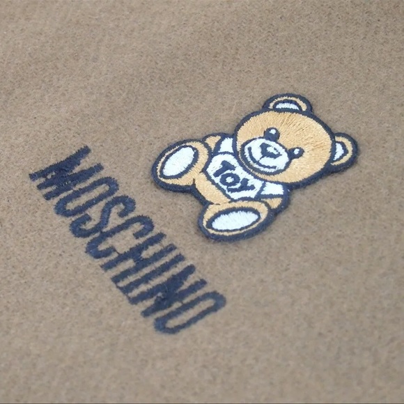 Authentic MOSCHINO Teddy Bear Scarf Wool Brown - Picture 5 of 6